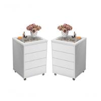 Conjunto 02 Mesas De Cabeceira Com 4 Gavetas Decor Branca - 1