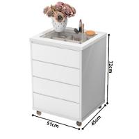 Conjunto 02 Mesas De Cabeceira Com 4 Gavetas Decor Branca - 2