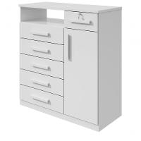 Comoda 1 Porta 6 Gavetas 1 Nicho Da Vinci - Lopas Branco - 1