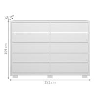 Cômoda Com 10 Gavetas Loanda Branco - 3