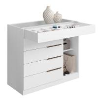 Cômoda 5 Gavetas 1 Porta C- Porta Joias Oliveira Branco