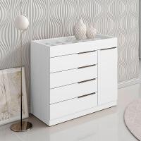 Cômoda 5 Gavetas 1 Porta C- Porta Joias Oliveira Branco - 5