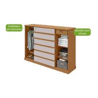 Comoda Sapateira Vedra 7 Gavetas 2 Portas - Lopas Amendoa Clean/off White - 2