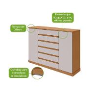 Comoda Sapateira Vedra 7 Gavetas 2 Portas - Lopas Amendoa Clean/off White - 8