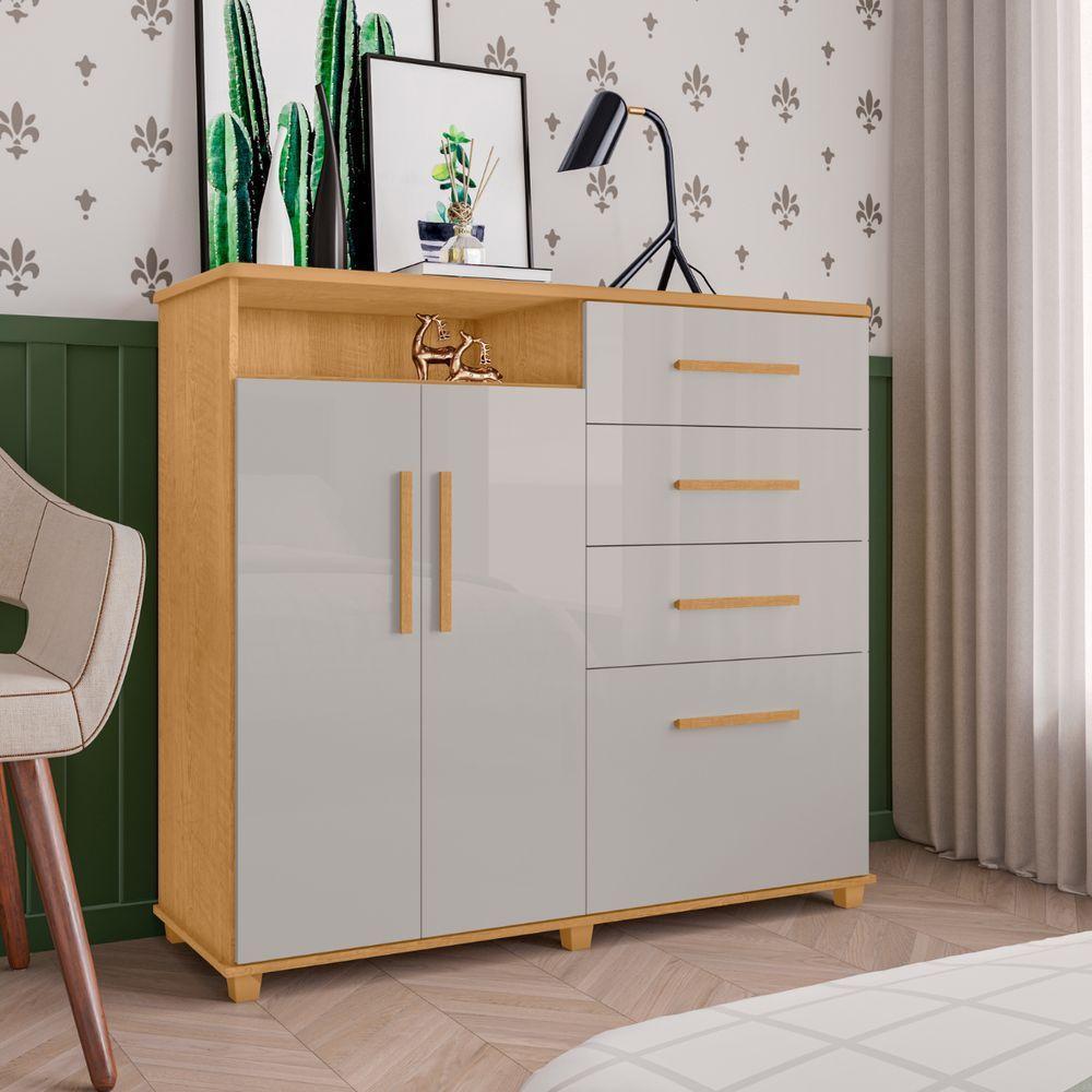 Cômoda Com 2 Portas E 4 Gavetas Seábra Naturalle Off White - 1