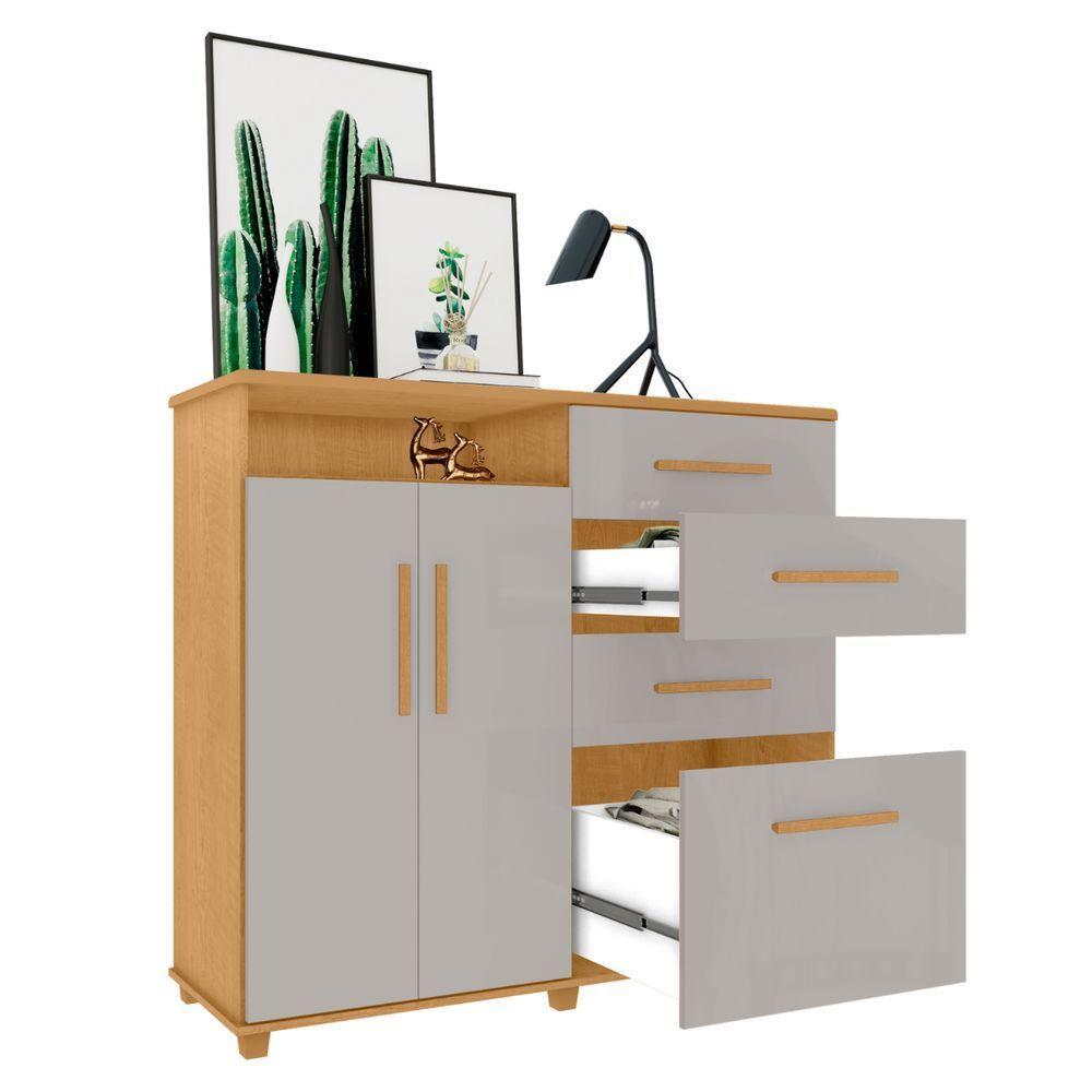 Cômoda Com 2 Portas E 4 Gavetas Seábra Naturalle Off White - 3
