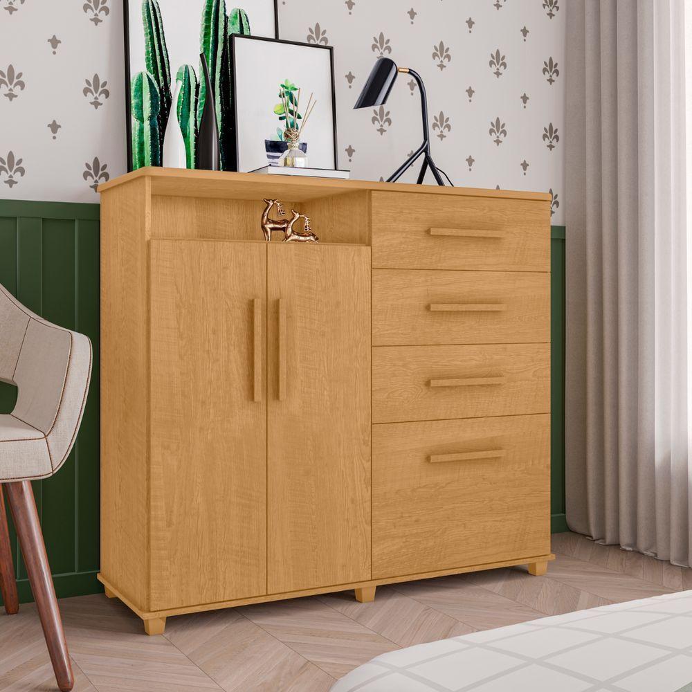 Cômoda Com 2 Portas E 4 Gavetas Seábra Naturalle - 1