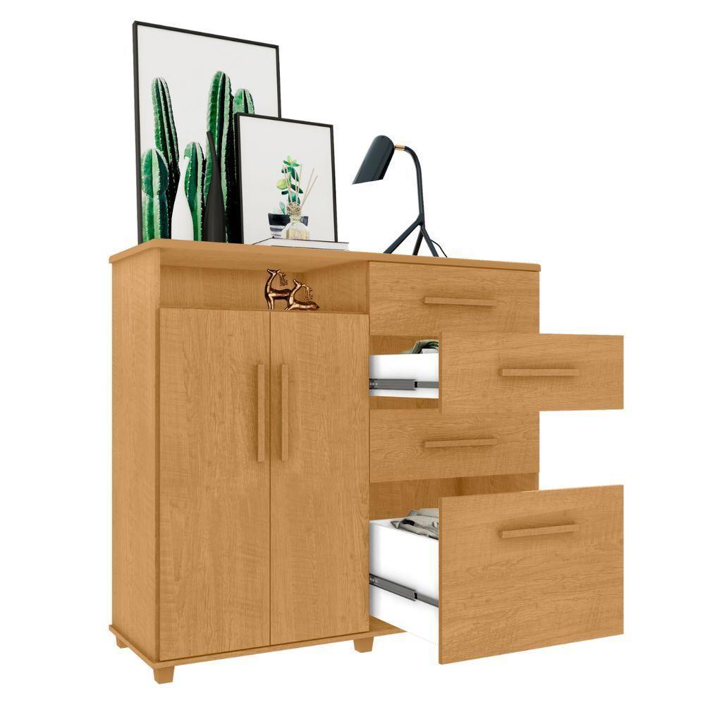 Cômoda Com 2 Portas E 4 Gavetas Seábra Naturalle - 3