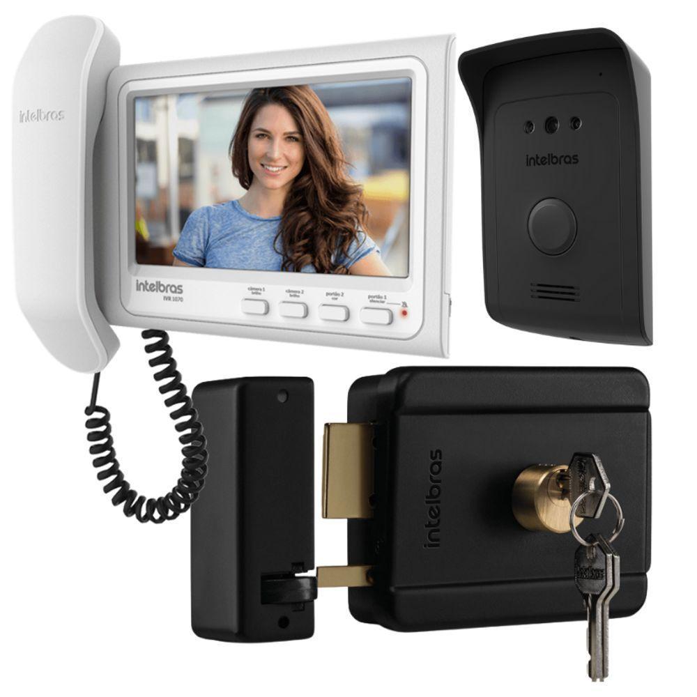 Kit 1 Vídeo Porteiro Interfone Ivr 1070 Hs + 1 Fechadura Fx500 Intelbras Ivr1070 Hs Fx 500 - 1