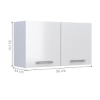 Armário Aéreo Com 2 Porta Araci Branco - 2