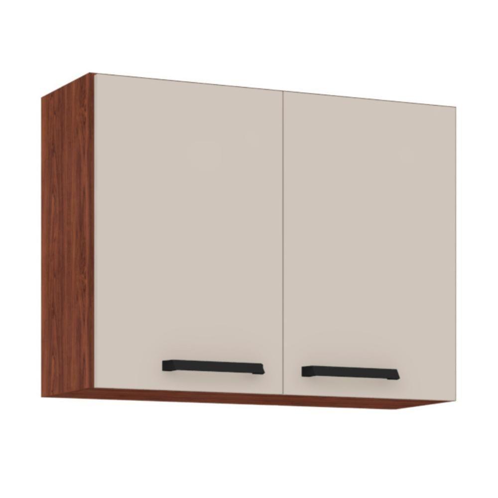 Armário Suspenso com 2 Portas Tucson Nogueira Off White - 1