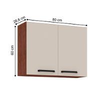 Armário Suspenso com 2 Portas Tucson Nogueira Off White - 2