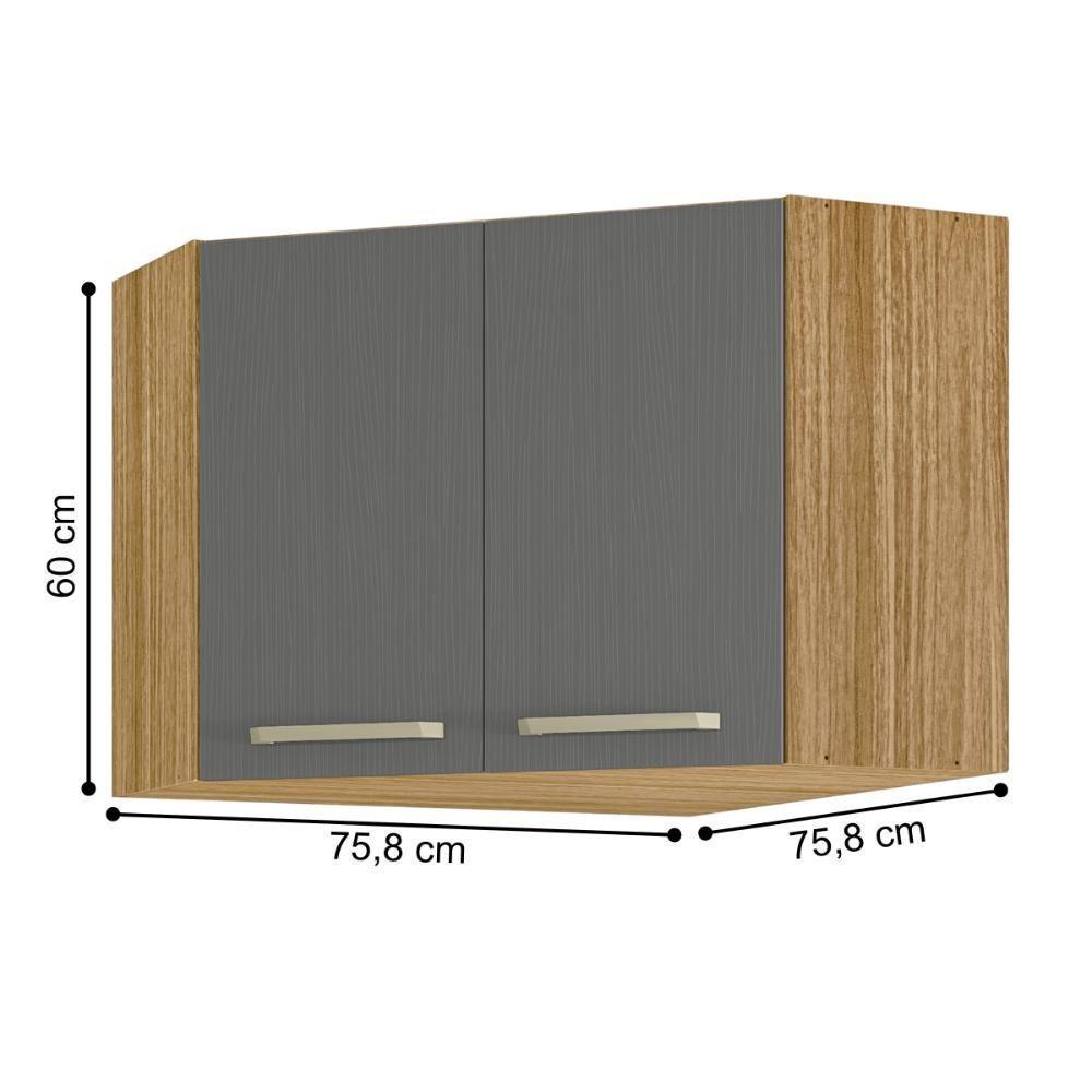 Armário Aéreo 1 Prateleira Oakland Freijó Gris - 3