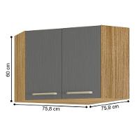 Armário Aéreo 1 Prateleira Oakland Freijó Gris - 3