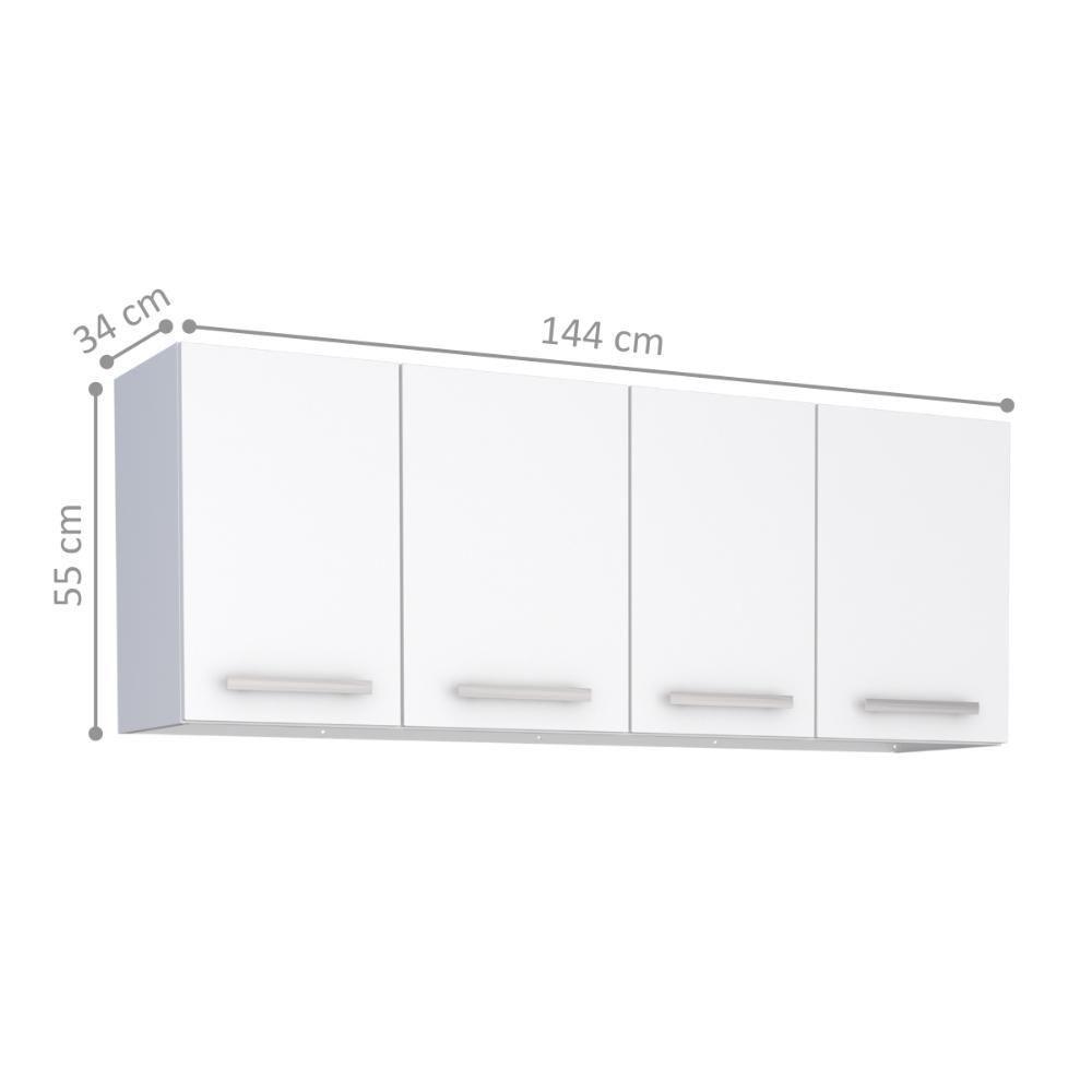 Armário Aéreo 4 Portas Ipixuna Branco - 2