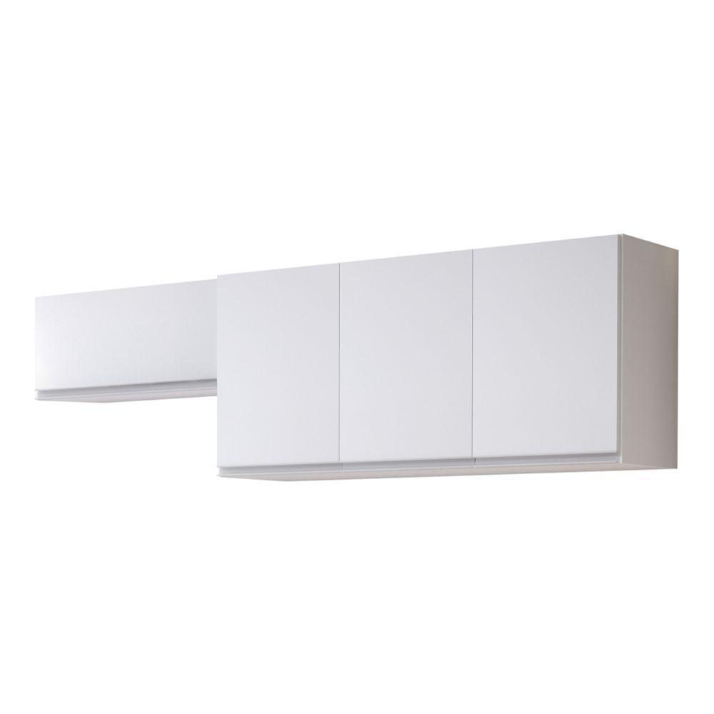 Conjunto De Armários Aéreo Cozinha Planejada Lux 120cm E 70cm 100% Mdf Branco Tx Fosco - Desk Design - 2
