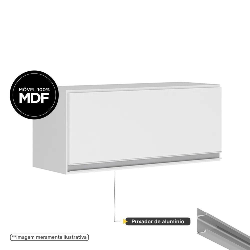 Conjunto De Armários Aéreo Cozinha Planejada Lux 120cm E 70cm 100% Mdf Branco Tx Fosco - Desk Design - 6