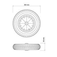 Pneu Com Câmara Tramontina 3.25-8pol Com Roda Plástica Bucha Plástica Para Carrinho Mão Tramontina - 2