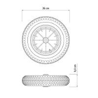 Pneu Com Câmara Tramontina 3.25-8pol Com Roda Plástica Bucha Plástica Para Carrinho Mão Tramontina