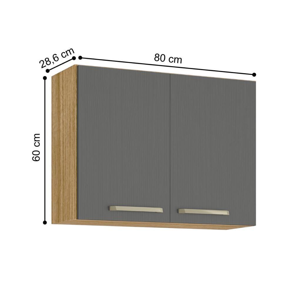 Armário Suspenso Com 2 Portas Tucson Freijó Gris - 3
