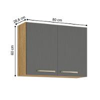 Armário Suspenso Com 2 Portas Tucson Freijó Gris - 3