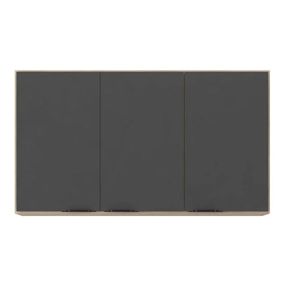 Armário Aéreo Firenze 120cm 3 Portas - Demóbile Cor Avena/grafito - 1