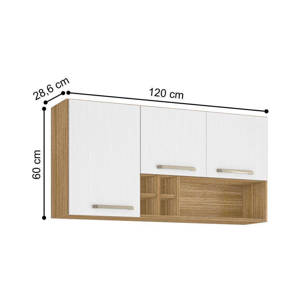 Armário Suspenso 1 Prateleira E 3 Portas San Freijó Supremo - 3