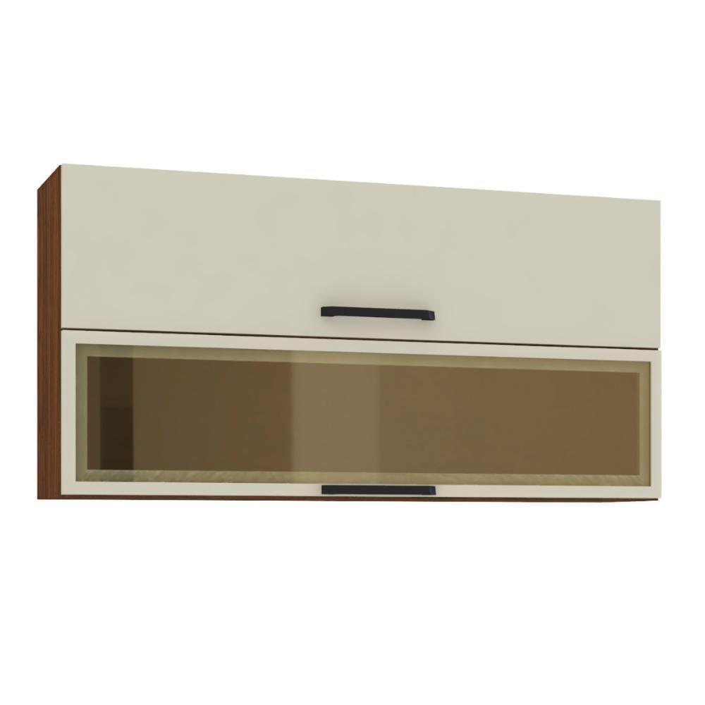 Armário Com 2 Portas Basculante Banff Nogueira Off White - 1