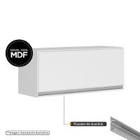 Kit 02 Armários Aéreo Multiuso Geladeira Lux 70cm 100% Mdf 01 Porta Basculante - Cor Branco - 3