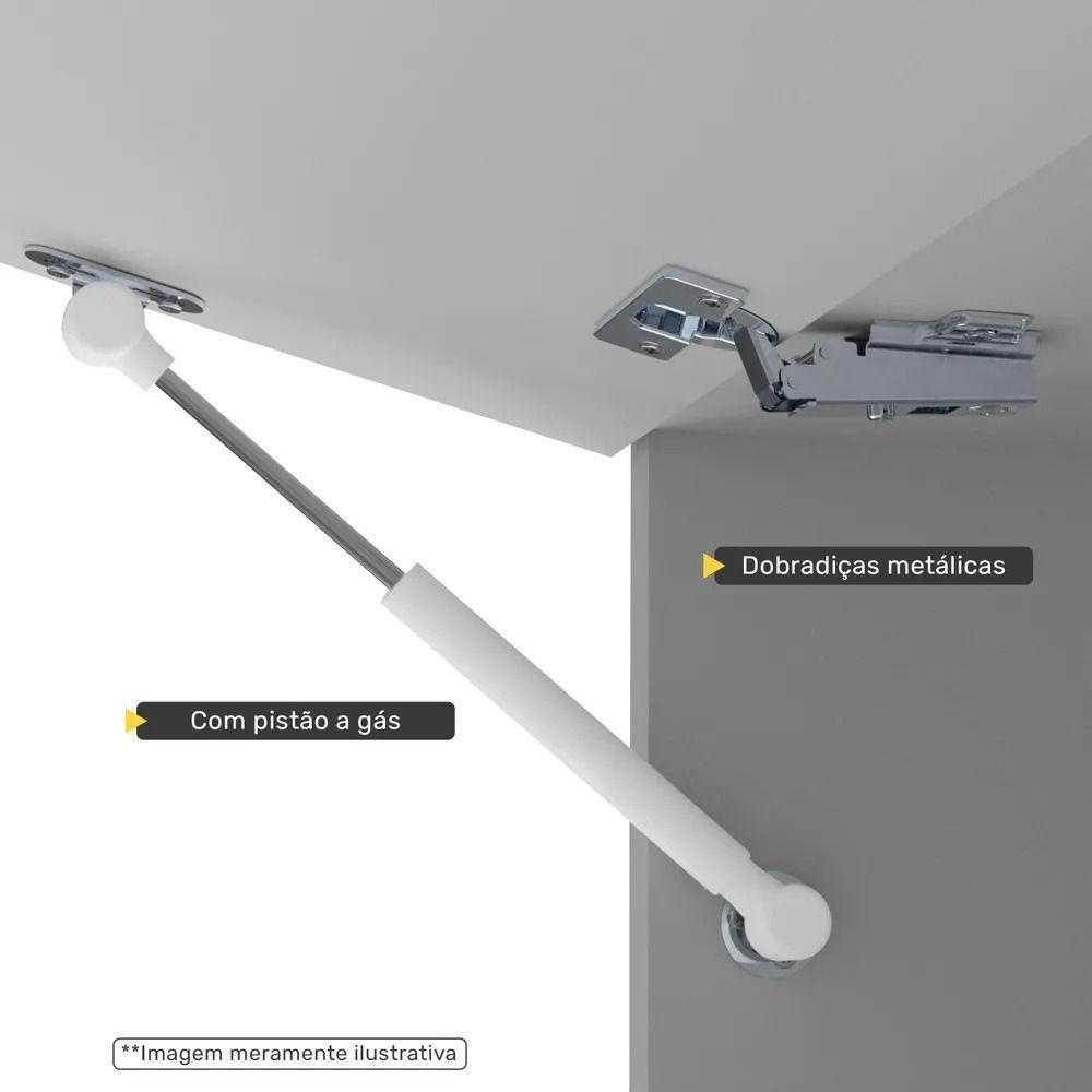 Conjunto De Armários Aéreo Cozinha Planejada Lux 120cm E 70cm 100% Mdf Preto Tx Fosco - Desk Design - 2