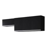 Conjunto De Armários Aéreo Cozinha Planejada Lux 120cm E 70cm 100% Mdf Preto Tx Fosco - Desk Design - 1