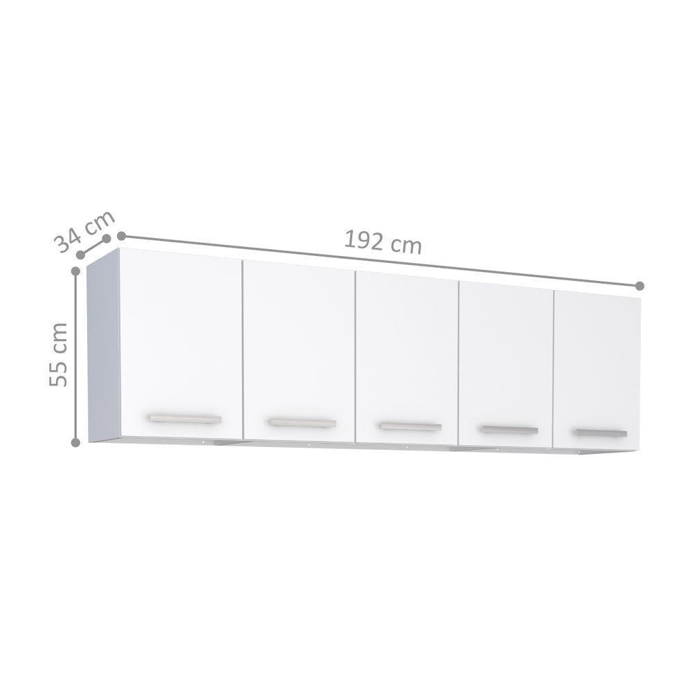 Armário Suspenso 5 Portas Codajás Branco - 3