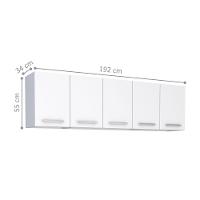 Armário Suspenso 5 Portas Codajás Branco - 3