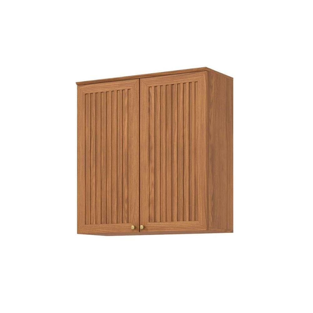 Armário Aéreo p/ Cozinha Requinte c/ 2 Portas Ripadas 80cm Nature - Henn - 7