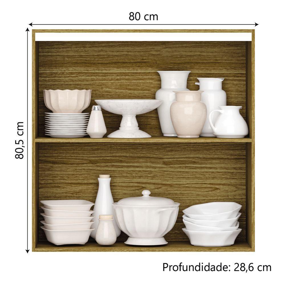 Armário De Cozinha Aéreo 2 Portas Articuladas 0,80m Módulo Suspenso Madeirado Kits Paraná Madeirado - 4