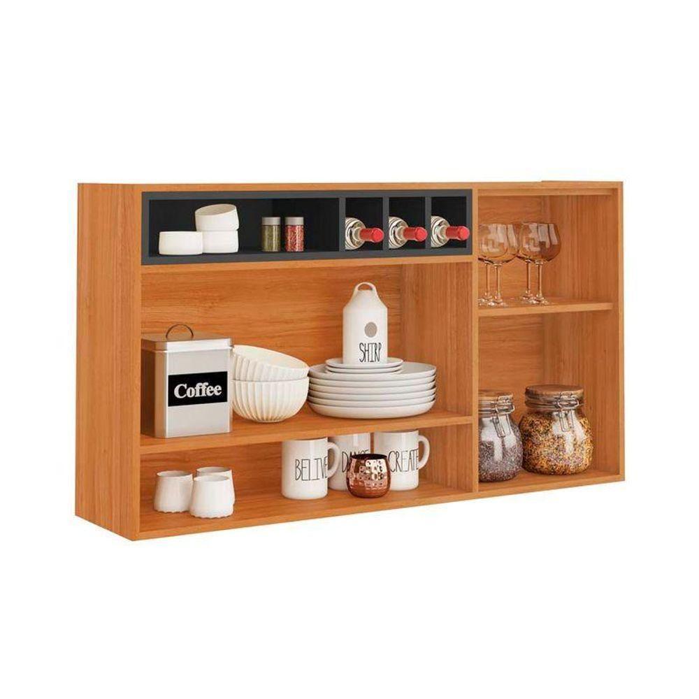 Armário Aéreo De Cozinha Itatiaia 2 Portas Grafite Nápoles - 2