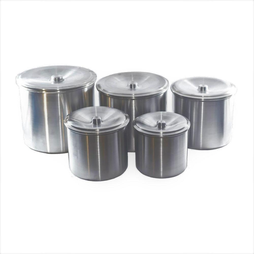 Kit Jogo Porta Mantimentos Lata Alumínio Fosco 5 Peças - 1