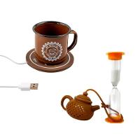Jogo Xícara Com Aquecedor Usb Infusor Chá Estilo Timer Prana - 1