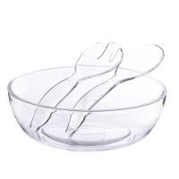 Conjunto De Saladeira + 2 Talheres Em Acrílico Transparente Kenya - 1