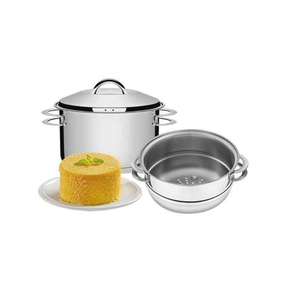 Cuscuzeira Tramontina Solar Em Aço Inox Fundo Triplo Com Alças 2 Peças 16 Cm - 2