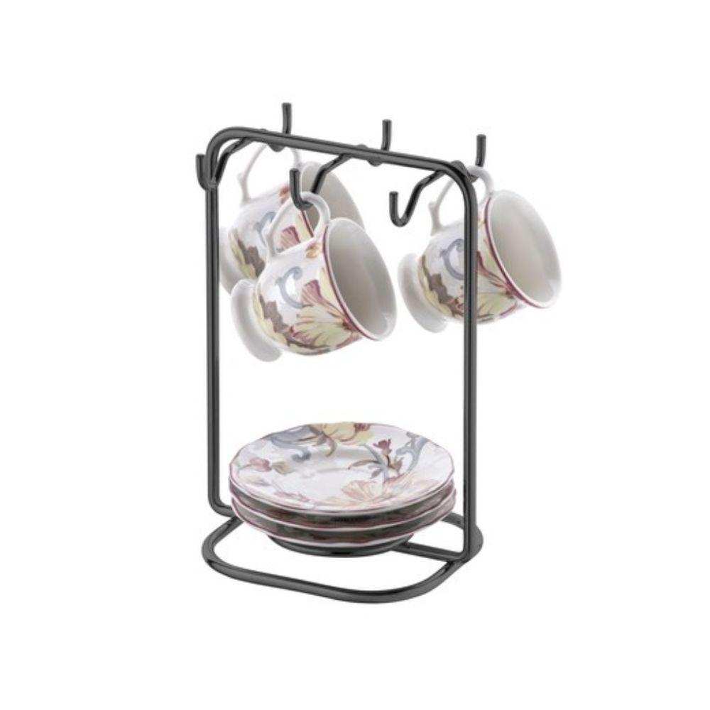 Suporte Para Xícaras E Pires De Café Em Aço Carbono Caffè Future Onix - 1