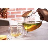 Jogo Chaleira Com Infusor 2 Copos Vidro 250ml Chá Bugatti