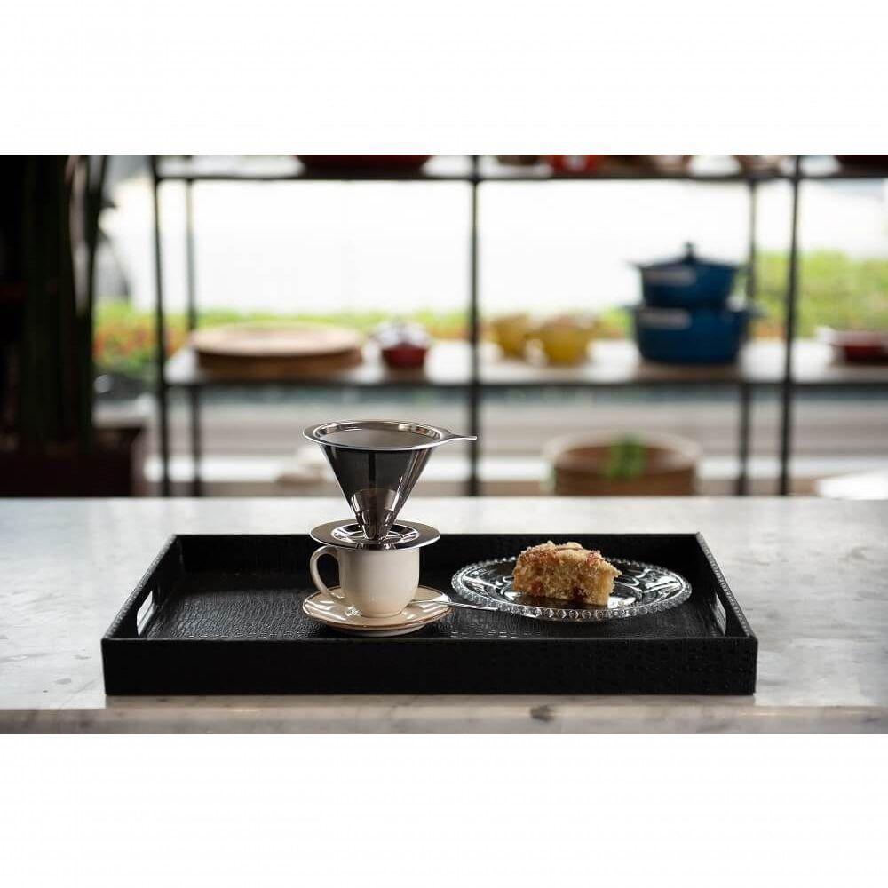 Filtro Para Café Reutilizável Em Inox 8x11,5x13,5cm Mimo Style Prata - 4