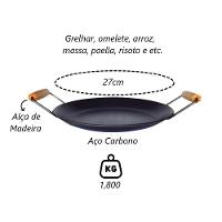 Chapa Disco Arado Aço Carbono Bifeteira Alça Madeira 27cm - 3