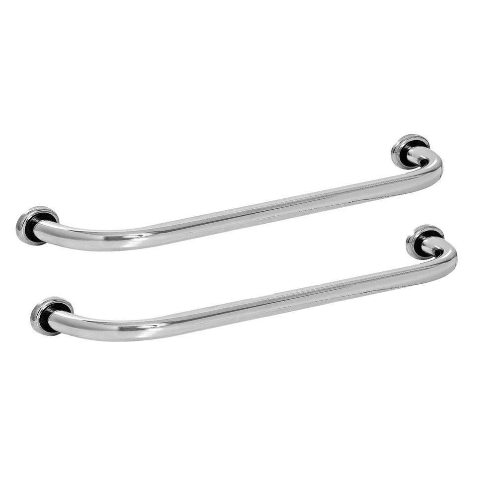 Barra Alça Apoio 40cm Kit 2 Uni Idoso Pcd Gestante Cadeirante Criança Acessibilidade Aço Inox - 1