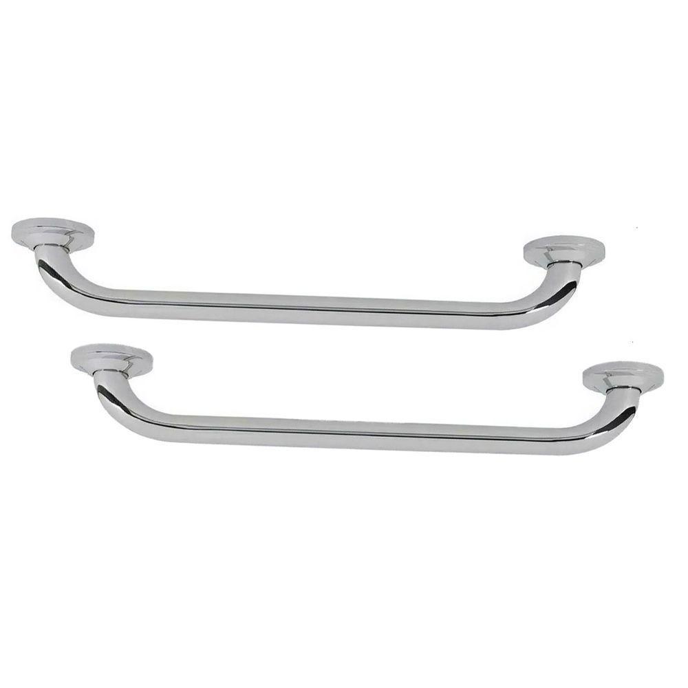Barra Alça Apoio 30cm Inox Kit 2 Uni Anti Queda Idoso Gestante Pcd Cadiernate Suporte Evita Acidente - 1