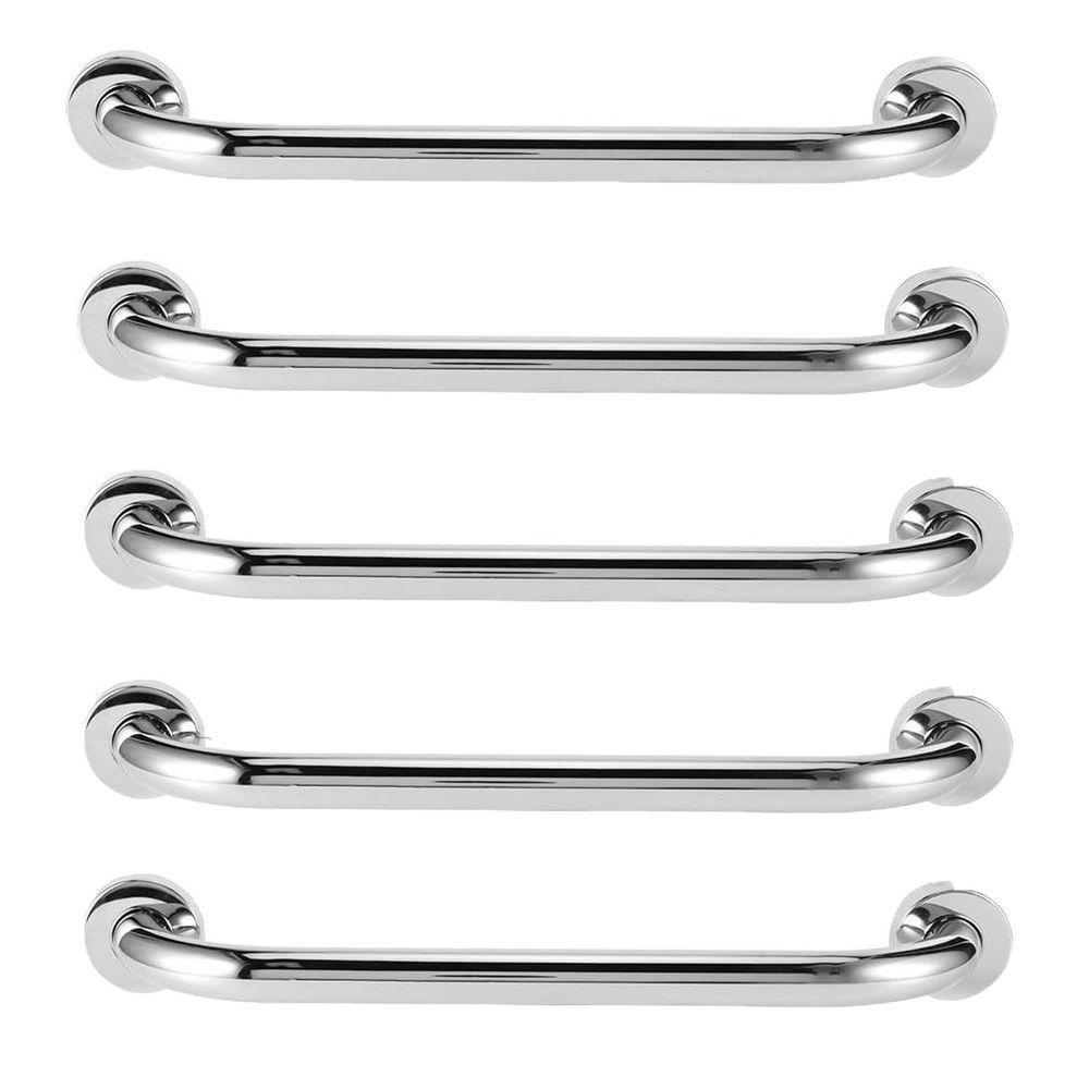 Barra Alça Apoio Kit 5 Uni Aço Inox 30cm Suporte Pcd Cadeirante Criança Idoso Anti Queda Acidente - 1