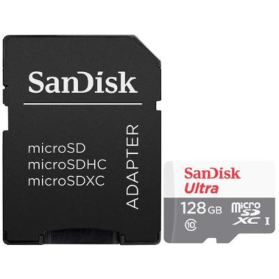 Cartão De Memória 128gb Com Adaptador, Sandisk Micro Sd - Sdsqunr-128g-gn3ma
