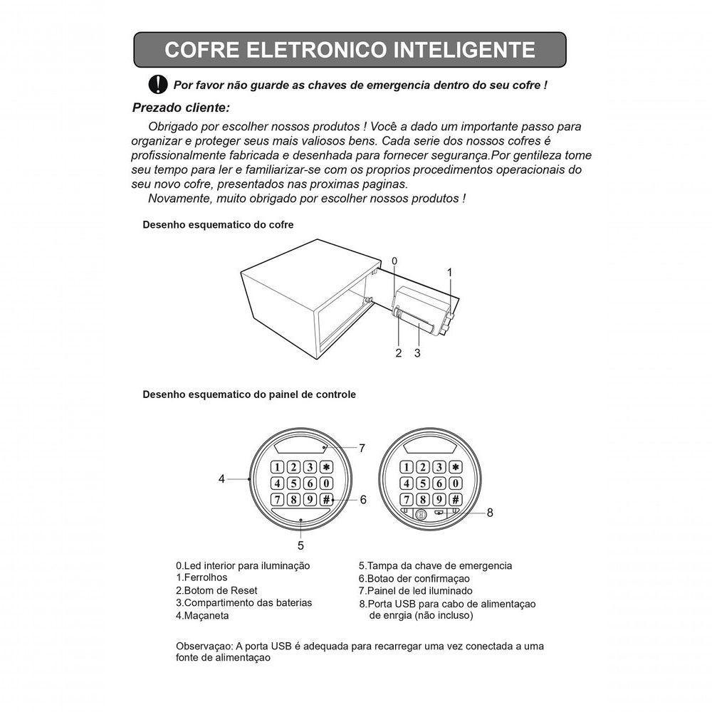 Cofre Inteligente Com Luz Interna E Entrada Usb Mod E6806e - 10