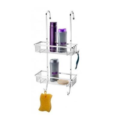 Suporte Para Shampoo De Box Com Ganchos Em Aço Carbono Perfezione Future Cromado